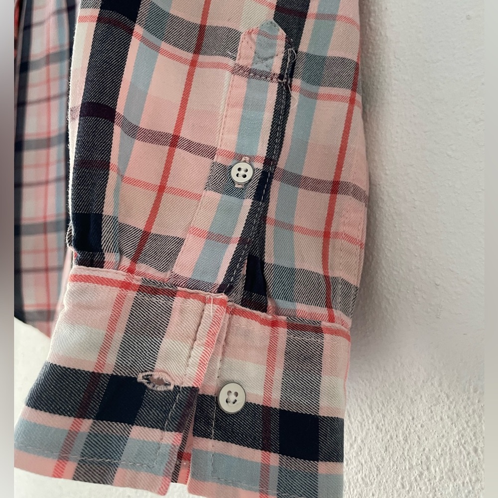Prince & Fox plaid blue pink and red button-down shirt long sleeve, Sz M - Picture 5 of 12